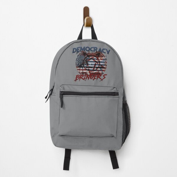 Item preview, democracy bringers - pentagram star with worn out american flag on dirty united states map badge embroidery iron patch textured graphic artwork designed and sold by hayrpictures.