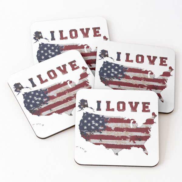 Item preview, i love america - splash american flag on grunge united states map badge embroidery iron patch textured graphic artwork designed and sold by hayrpictures.
