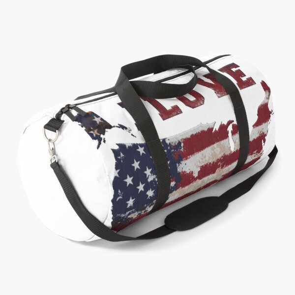 Item preview, i love america - splash american flag on grunge united states map badge embroidery iron patch textured graphic artwork designed and sold by hayrpictures.