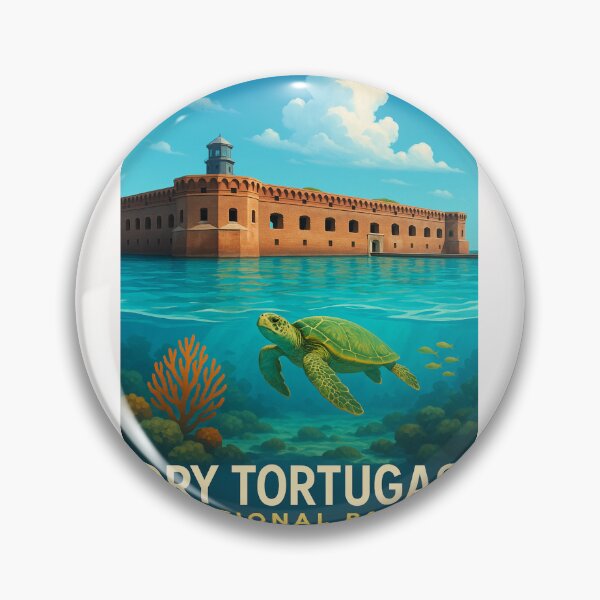 Item preview, Sea Turtle and Fort Jefferson at Dry Tortugas National Park designed and sold by Places On Earth.