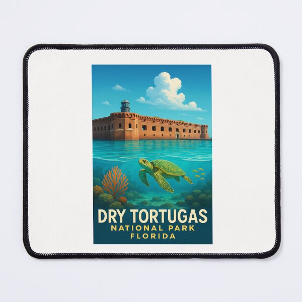Item preview, Sea Turtle and Fort Jefferson at Dry Tortugas National Park designed and sold by Places On Earth.
