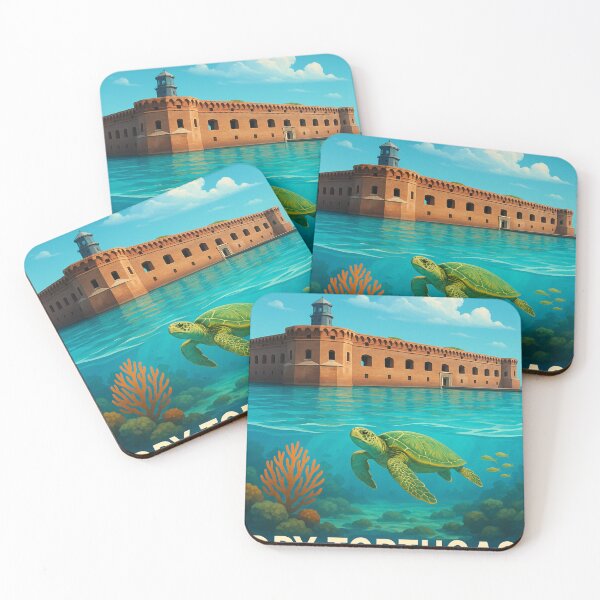 Item preview, Sea Turtle and Fort Jefferson at Dry Tortugas National Park designed and sold by Places On Earth.