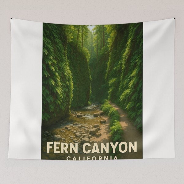 Item preview, Fern-Lined Pathway in Fern Canyon, California designed and sold by Places On Earth.