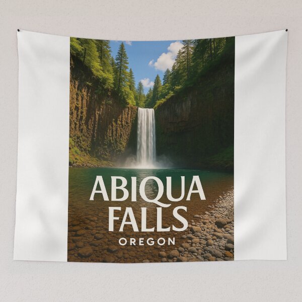 Item preview, Abiqua Falls with Basalt Cliffs, Oregon designed and sold by Places On Earth.