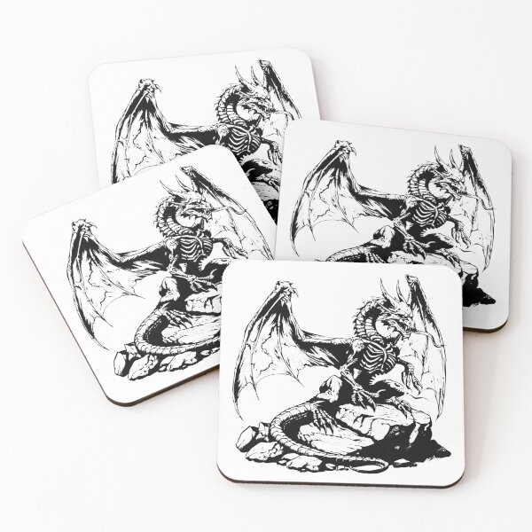 Item preview, Skeletal Dragon House Dungeon Game Fossil Thrones Scene designed and sold by inkoutninja.