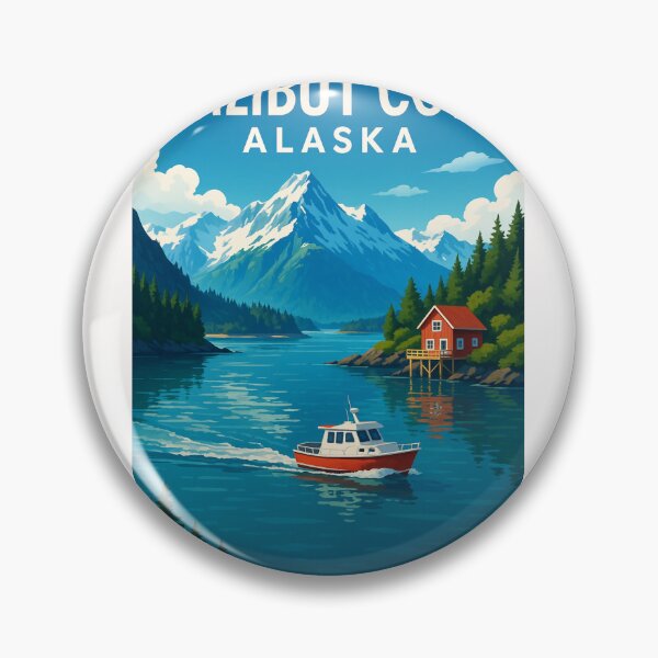 Item preview,  Boat Cruising in Halibut Cove with Alaskan Peaks designed and sold by Places On Earth.