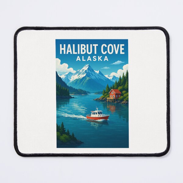 Item preview, Boat Cruising in Halibut Cove with Alaskan Peaks designed and sold by Places On Earth.