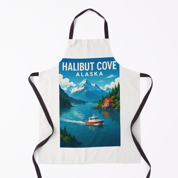Item preview,  Boat Cruising in Halibut Cove with Alaskan Peaks designed and sold by Places On Earth.