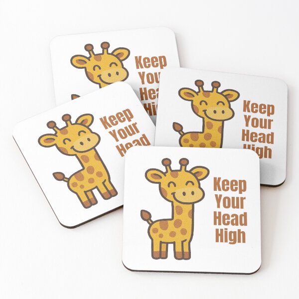 Item preview, Keep You Head High – Cute Cartoon Giraffe Illustration designed and sold by CanSparkleArt.
