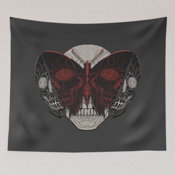 Item preview, skull, moth, night , butterfly badge embroidery iron patch textured graphic artwork designed and sold by hayrpictures.