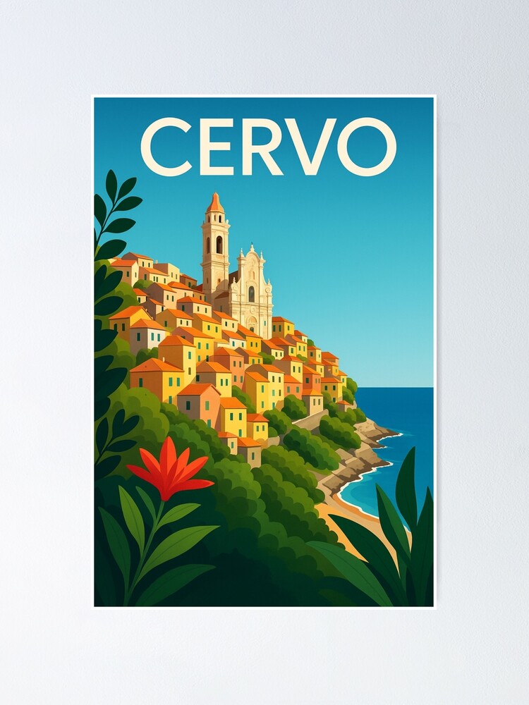 Hilltop View of Cervo, Liguria, Italy