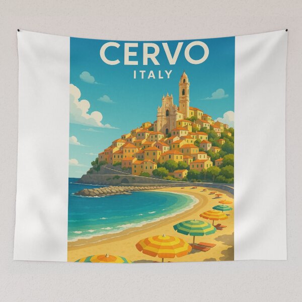 Item preview, Beachfront of Cervo, Italian Riviera designed and sold by Places On Earth.