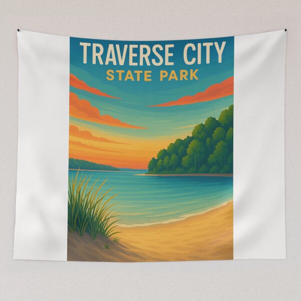 Item preview,  Sunset Over Traverse City State Park, Michigan designed and sold by Places On Earth.