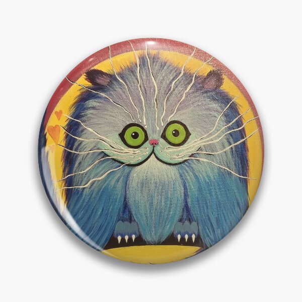 Item preview, Whiskered Wonder – Bright Blue Fantasy Cat designed and sold by Anna Lachman Designs.