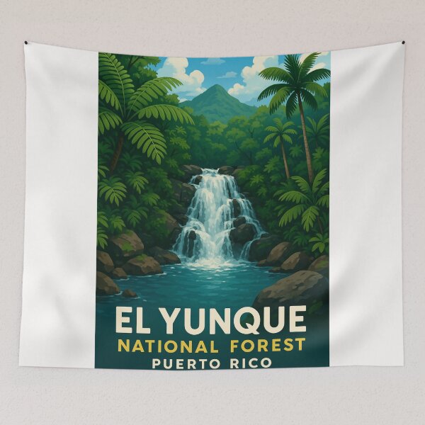 Item preview,  Mountain Waterfall in El Yunque National Forest designed and sold by Places On Earth.