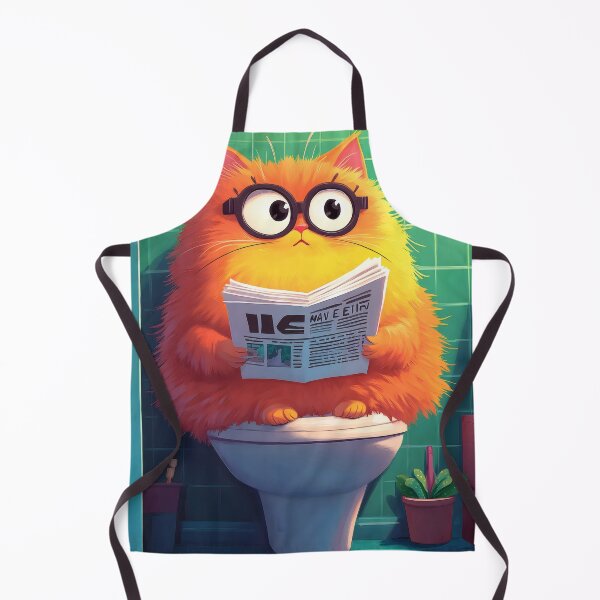 Item preview, Animal Toilet Posh Round-Eyed Persian Cat Reads Warm Candlelit Bathroom Newspaper designed and sold by mildaclairmo.