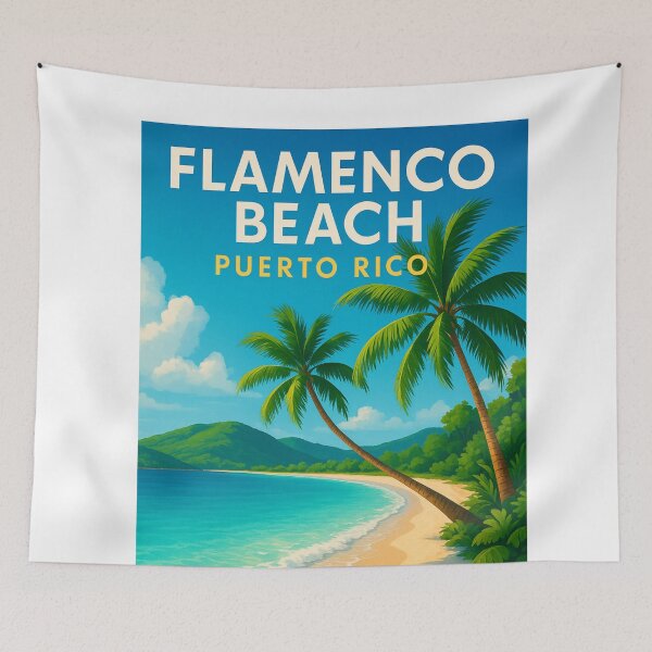 Item preview,  Flamenco Beach with Palm Trees, Culebra, Puerto Rico designed and sold by Aryabek.