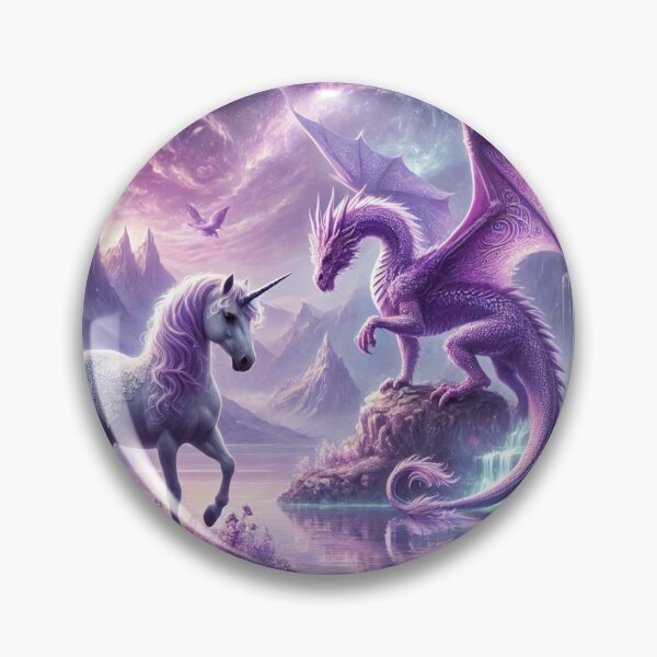 Item preview, Mystical Dragon and Unicorn Landscape designed and sold by RazorSpark.