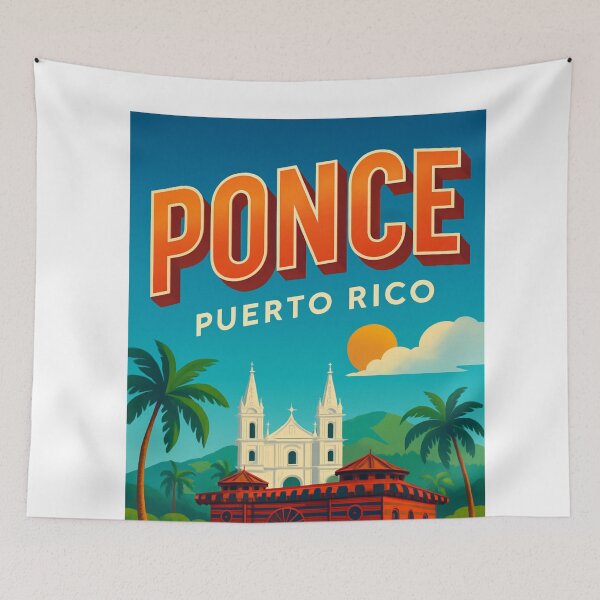 Item preview,  Cathedral and Park in Historic Ponce, Puerto Rico designed and sold by Aryabek.