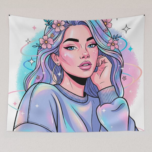 Item preview, Modern Feminine Art with Holographic Accents – Trendy Chic Illustration designed and sold by  Ojo de Lilith.