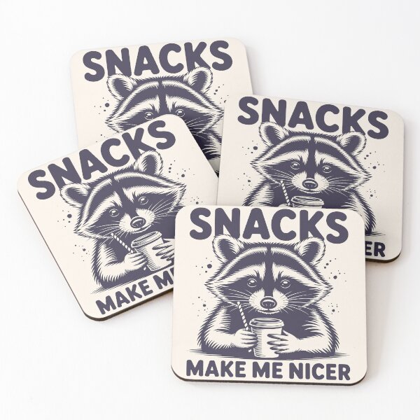 Item preview, Snacks Make Me Nicer Raccoon T-Shirt – Funny Food Meme Tee designed and sold by legendaryskins.