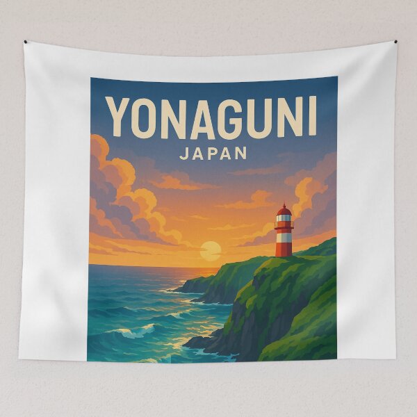 Item preview, Yonaguni Lighthouse and Cliffs at Sunset, Japan designed and sold by Aryabek.