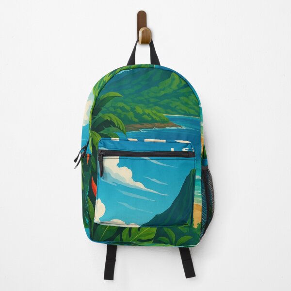 Item preview, Coastal Peaks and Sailboat off Réunion Island designed and sold by Aryabek.