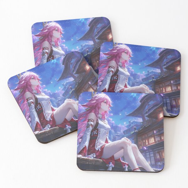 Item preview, Yae Miko Genshin Impact Game Moonlit Wisteria Shrine Grace designed and sold by mildaclairmo.
