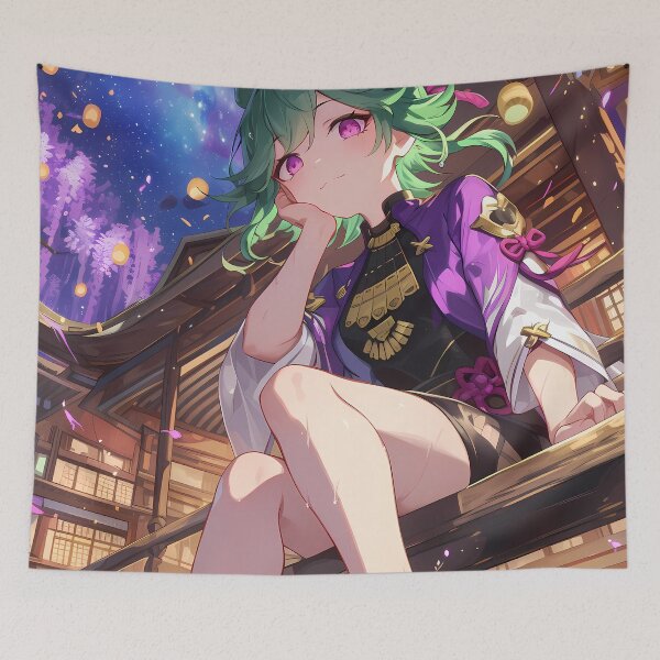 Item preview, Kuki Shinobu Genshin Impact Game Wisteria Pier Night Ninja designed and sold by mildaclairmo.