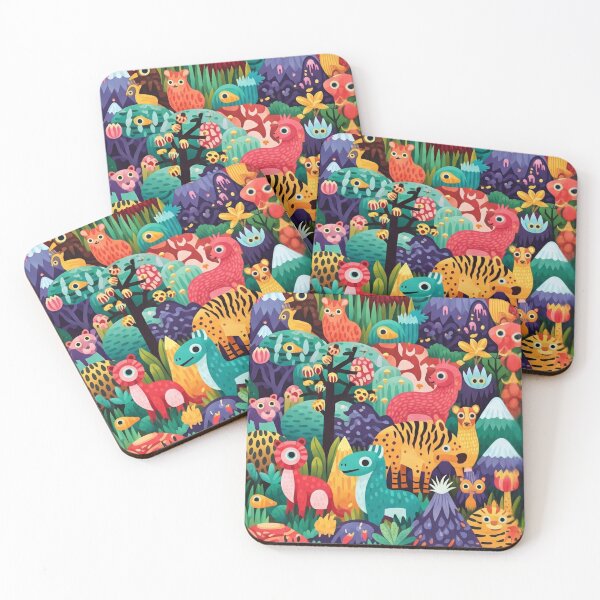 Item preview, Surreal Animal Pattern in The Technicolor Dream Jungle designed and sold by dcohea.