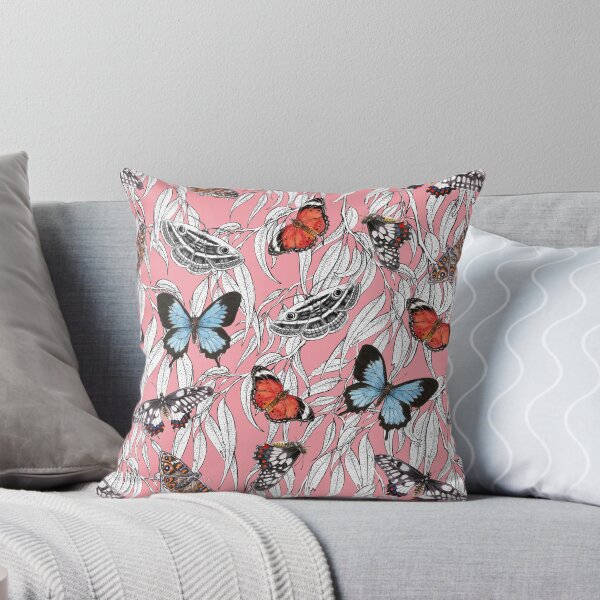 Item preview, Australian Butterflies and Gum Leaves on Pink designed and sold by Nadya Neklioudova.