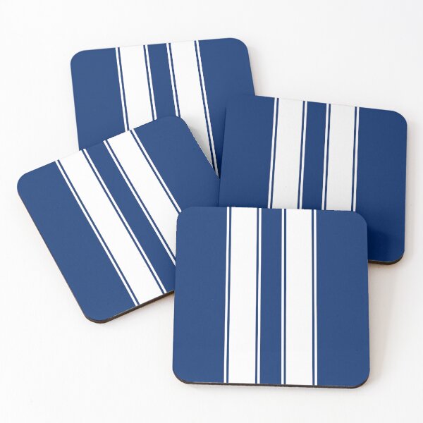 Item preview, Dual Racing Stripes With Pinstripes (White - Blue) designed and sold by Racing Stripes Only.