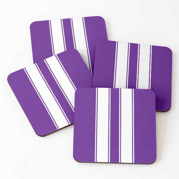 Item preview, Dual Racing Stripes With Pinstripes (White - Purple) designed and sold by Racing Stripes Only.