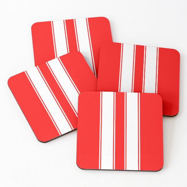 Item preview, Dual Racing Stripes With Pinstripes ( White - Red ) designed and sold by Racing Stripes Only.
