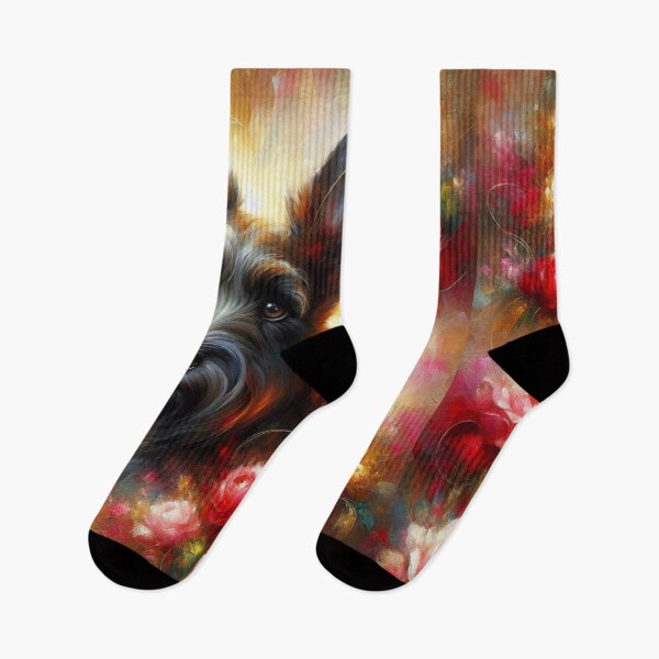 Item preview, Scottish Terrier Elegance Vibrant Floral Masterpiece designed and sold by Wags & Tails.
