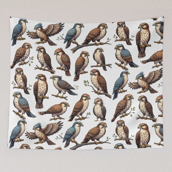 Item preview, Vibrant Dynamic Hawks Illustrated Pattern designed and sold by dcohea.