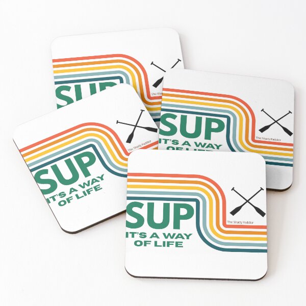 Item preview, SUP It’s a Way of Life  Retro Rainbow Paddleboard Design designed and sold by The Shady Paddler.
