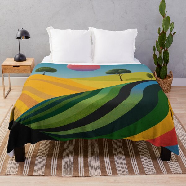 Item preview, Vibrant Abstract Landscape with Colorful Hills and Trees designed and sold by PaintbrushPlace.