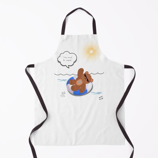 Item preview, Too Cool to Care – Floating Summer Bear Illustration ( White / Transparent Background ) designed and sold by mintmono-studio.