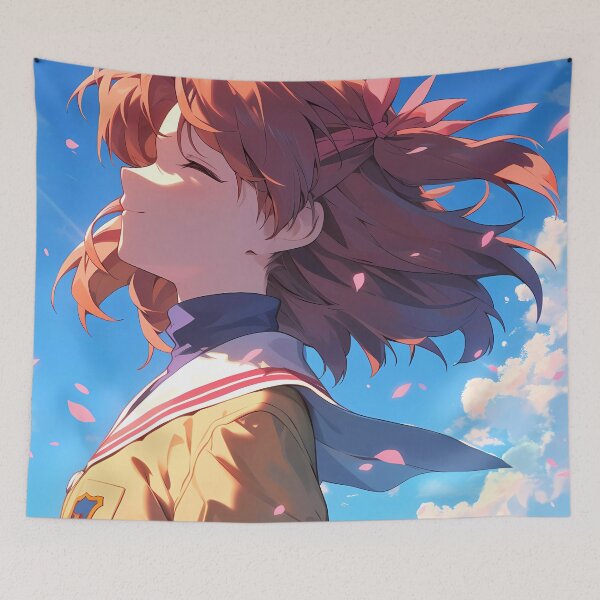 Item preview, Nagisa Furukawa Clannad Misaka Mikoto Railgun Anime Serene Smile School Uniform Sky Petals designed and sold by earlobejerk.