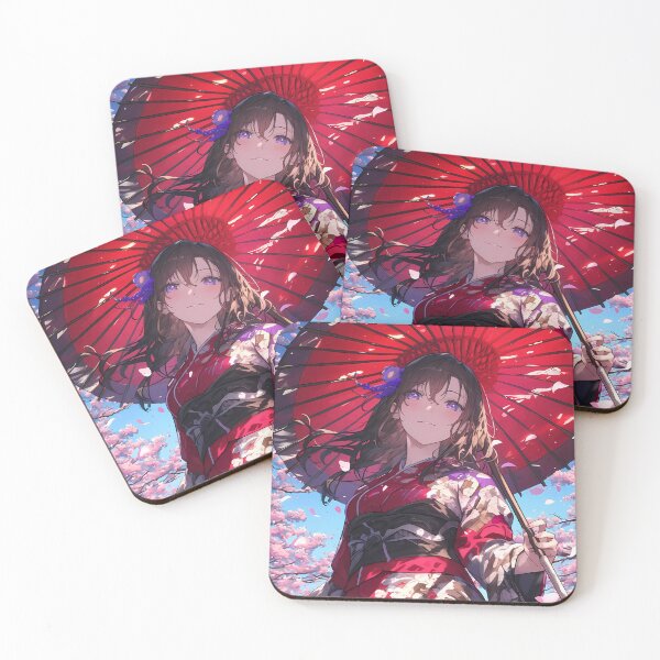 Item preview, Yukina Himeragi Strike Kimono Girl Anime Red Umbrella Cherry Blossoms Elegant Spring Beauty designed and sold by earlobejerk.