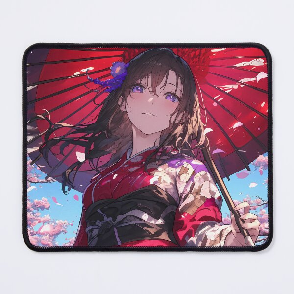 Item preview, Yukina Himeragi Strike Kimono Girl Anime Red Umbrella Cherry Blossoms Elegant Spring Beauty designed and sold by earlobejerk.