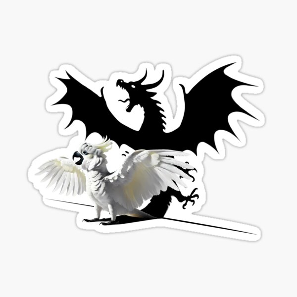 Item preview, Funny Screaming White Umbrella Cockatoo Parrot Dragon Lover Meme designed and sold by Kimberley King Art  King Art.