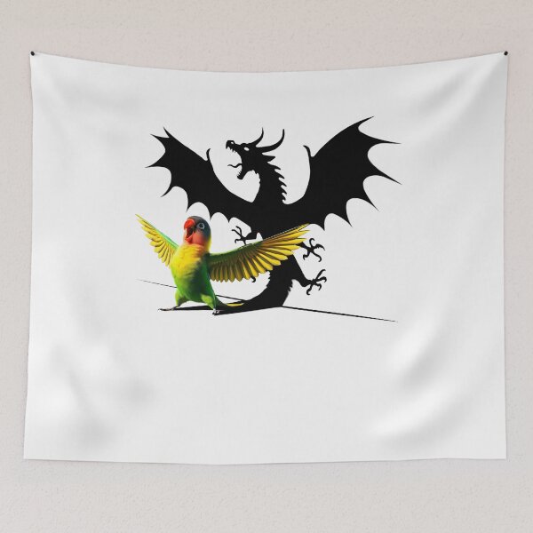 Item preview, Funny Screaming Yellow-collared Lovebird Parrot Dragon Lover Meme designed and sold by Kimberley King Art  King Art.