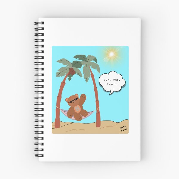 Item preview, Sun, Nap, Repeat – Hammock Bear Summer Print ( Skyblue Square ) designed and sold by mintmono-studio.