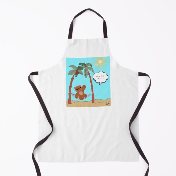 Item preview, Sun, Nap, Repeat – Hammock Bear Summer Print ( Skyblue Square ) designed and sold by mintmono-studio.