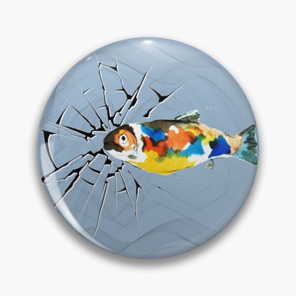Item preview, Abstract Rainbow Watercolor Fish Crack Glass Fishtank designed and sold by TackyTime.