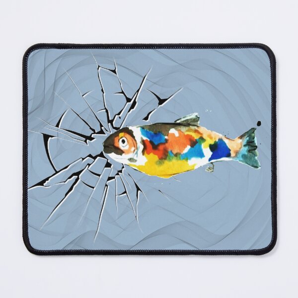 Item preview, Abstract Rainbow Watercolor Fish Crack Glass Fishtank designed and sold by TackyTime.