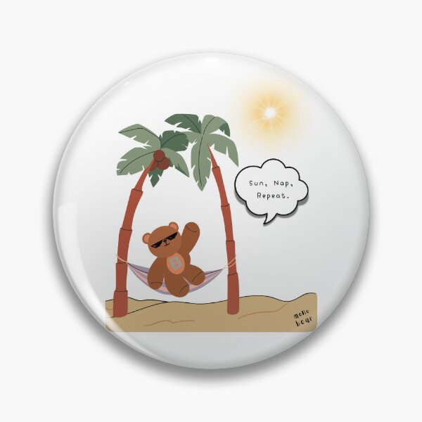 Item preview, Sun, Nap, Repeat – Hammock Bear Summer Print ( White / Transparent Background ) designed and sold by mintmono-studio.