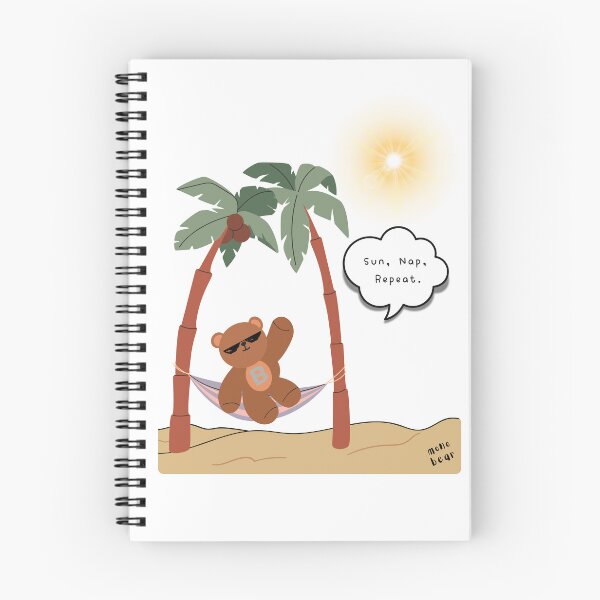 Item preview, Sun, Nap, Repeat – Hammock Bear Summer Print ( White / Transparent Background ) designed and sold by mintmono-studio.